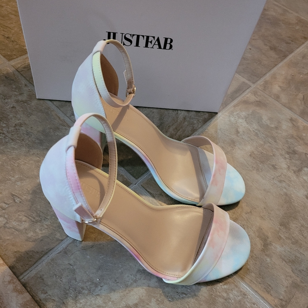 Nib Justfab Lorelai-E Tie Dye Multi Pumps Size 12 - image 1